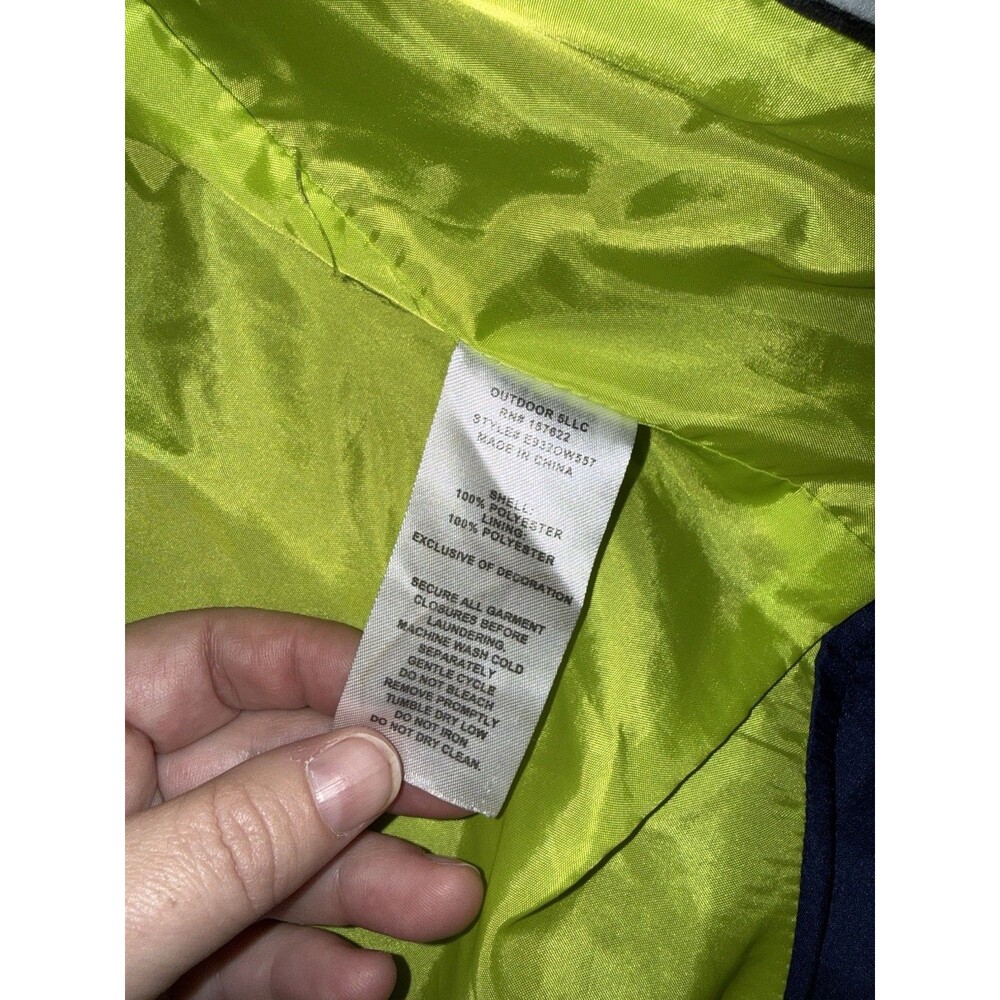 Eddie Bauer Windbreaker Jacket Full Zip Boys Sm Blue Hooded Name On Inside - Picture 6 of 7